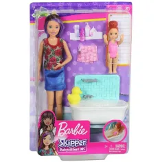 Barbie: Skipper, komplet igrač za varuško pri kopanju – Mattel