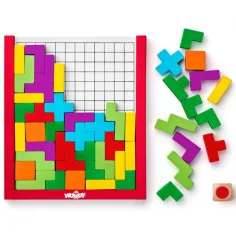 Barvna lesena tetris sestavljanka - Woodyland slika 2