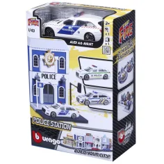 Bburago city - Audi A6 policijski avto in policijska postaja 1 /43
