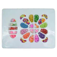 Beads Series: Set za izdelavo nakita z biseri, gumo za lase in sponko za lase, s 500+ biseri slika 2