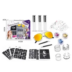 Beauty World: Beauty Bomb tetovaže z bleščicami kreativni set s sončnimi očali slika 2