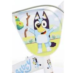Bluey 12” otroški kolo s nosilcem za bidon in stranskimi kolesi v beli-modri-zeleni barvi – Dino Bikes kolo slika 3