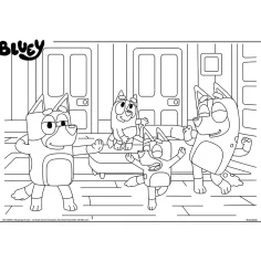 Bluey in prijatelji 2 v 1, 4x48-delna maxi talna sestavljanka in pobarvanka 35x25 cm - Lisciani slika 4