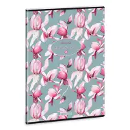 Brezčrtni zvezek A4 z dodatnimi sponkami Ars Una: Rosy Magnolia
