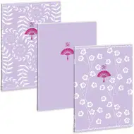 Brezčrtni zvezek A4 z dodatnimi sponkami Ars Una: Soft Touch Purple Spring