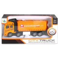 City Truck: Kovinski model štiriosnega tovornjaka s trupom tankerja - s svetlobnimi in zvočnimi efekti