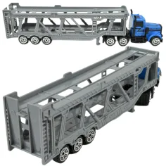 City Truck: Modri kljunasti kamion za prevoz avtomobilov 22 cm slika 3