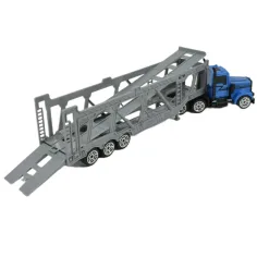 City Truck: Modri kljunasti kamion za prevoz avtomobilov 22 cm slika 4