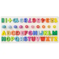 Črke in številke lesena igrača za razvijanje spretnosti z vstavljanjem oblik - Woodyland