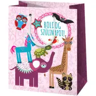 Darilna vrečka gigantskih mer 40x56x20cm z živalskim motivom Vse najboljše za rojstni dan!