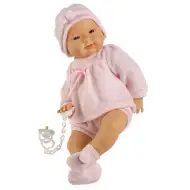 Dekliška lutka dojenček v roza obleki 45cm