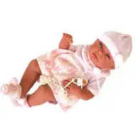 Dekliška lutka novorojenček v zvezdnati obleki 38cm