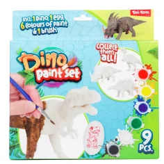 Dino Paint Set: Barvna figura dinozavra za barvanje s 9 barvami in čopičem slika 2