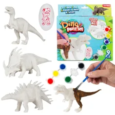 Dino Paint Set: Barvna figura dinozavra za barvanje s 9 barvami in čopičem slika 1
