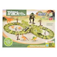 Dino park igrača set z malim avtomobilom, z dinozavri 140-delni