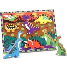 Dinozavri enostavno prijemljiva lesena oblika puzzle - Melissa & Doug slika 2