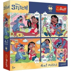 Disney Lilo & Stitch - 4 x 88 delni Premium Plus otroški puzzle - Trefl