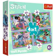 Disney Lilo&Stitch norčija dneva 4 v 1 puzzle set - Trefl
