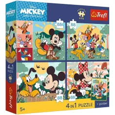 Disney Mickey miška in prijatelji – 4 x 88 delni Premium Plus Kids puzzle – Trefl slika 1