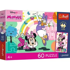 Disney Minnie miška 60kos premium plišasti otroški puzzle s plakatom - Trefl