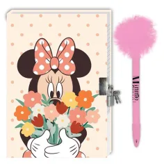 Disney: Minnie Miška skrivni zvezek s ključavnico in pom-pom svinčnikom 12x18cm 60 listov slika 2