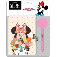 Disney: Minnie Miška skrivni zvezek s ključavnico in pom-pom svinčnikom 12x18cm 60 listov
