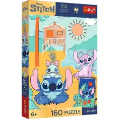 Disney Stitch na plaži 160-delni UFT puzzle s plakatom - Trefl slika 1