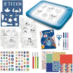 Disney Stitch risarska šola set z osvetljenim risalnim tablom - Lisciani slika 2