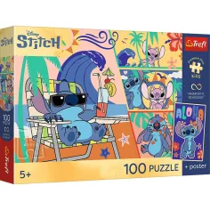 Disney Stitch Strandni dnevi 100kos UFT puzzle s plakatom - Trefl