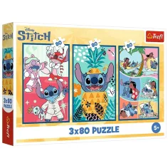 Disney: Stitchov svet 3x80kosov puzzle - Trefl