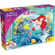 Disneyjeva Ariel 2 v 1, maxi sestavljanka s 60 kosi in pobarvanka, 70x50 cm - Lisciani