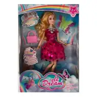 Dream Girl Modna lutka v pink večerni obleki z dodatki 29cm