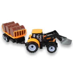 Engineering Truck: Traktor rovokopač s prikolico in sodi v več različicah 43 cm slika 2