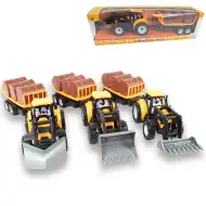 Engineering Truck: Traktor rovokopač s prikolico in sodi v več različicah 43 cm