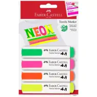Faber-Castell: 4-delni komplet tekstilnih flomastrov v neon barvah