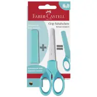 Faber-Castell: Grip šolske škarje turkizne barve z zaščito za rezilo