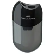 Faber-Castell: Plastični šilček črne barve, z dvojnim predalčkom