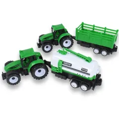 Farm Truck: Zeleni dvodelni set traktorjev s prikolico slika 2