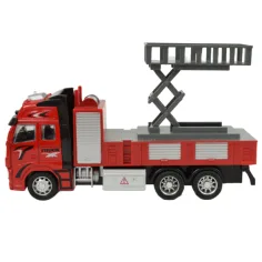 Fire Truck: Gasilski avtomobil z dvižno košaro na vztrajnik s svetlobnimi in zvočnimi učinki 20 cm slika 2