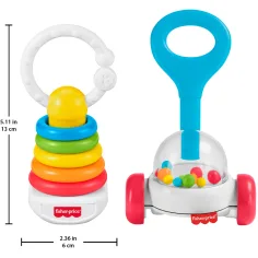 Fisher-Price: 2-delni barvni ropotuljici za dojenčke - Mattel slika 3