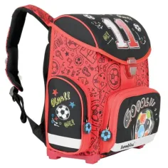 Football črno-rdeča ergonomska šolska torba, nahrbtnik 36 x 27 x 14 cm - Bambino slika 3