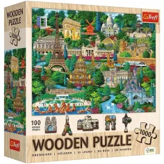 Francija, znane lokacije - 1000 kosov leseni puzzle - Trefl slika 1