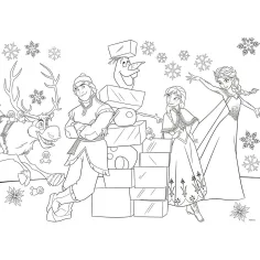 Frozen 2 v 1 35-delni maxi puzzle in pobarvanka 70x50 cm - Lisciani slika 2