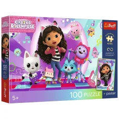Gabi hiša za punčke Barvni svet mačk 100-delni UFT puzzle s plakatom - Trefl