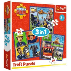 Gasilec Samo 3 v 1 50, 36 in 20 delni puzzle - Trefl