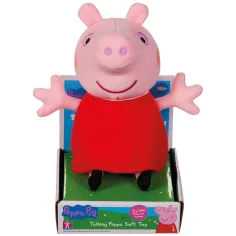 Govoreča Peppa prašička plišasta figura v rdeči obleki 20cm