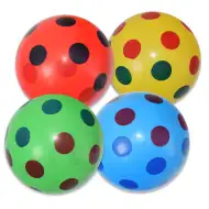 Gumijasta žoga z barvnimi pikicami 22 cm