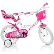 Hello Kitty roza-belo otroško kolo v velikosti 14 - kolo Dino Bikes