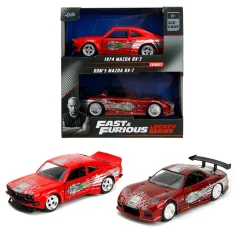 Hitri in mrtvi: Domači set kovinskih avtomobilčkov Mazda RX-7 in 1974 Mazda RX-3 – Jada Toys slika 1