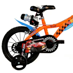 Hot Wheels 16” otroška kolesa s nosilcem za bidon in stranskimi kolesi v oranžno-črni barvi – Dino Bikes kolo slika 2